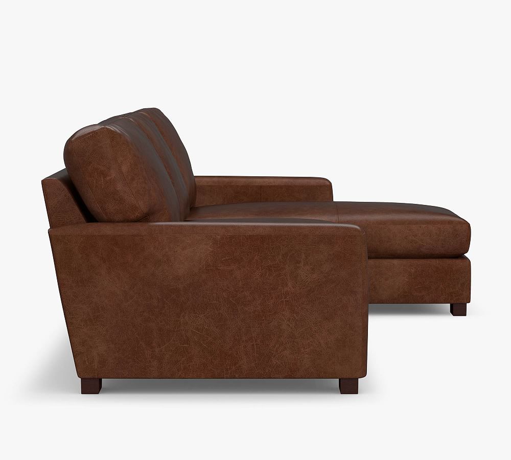 Turner Square Arm Leather Sofa Chaise Sectional Pottery Barn