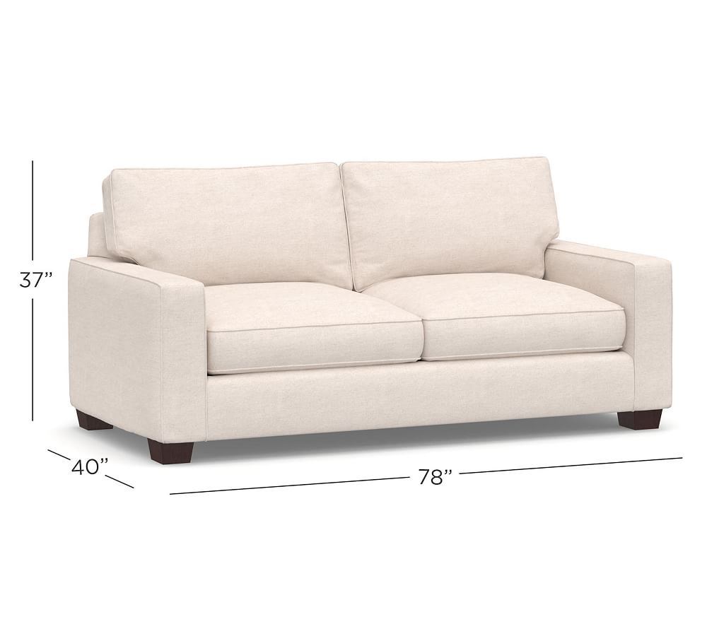PB Comfort Square Arm Upholstered Deluxe Sleeper Sofa With Memory Foam