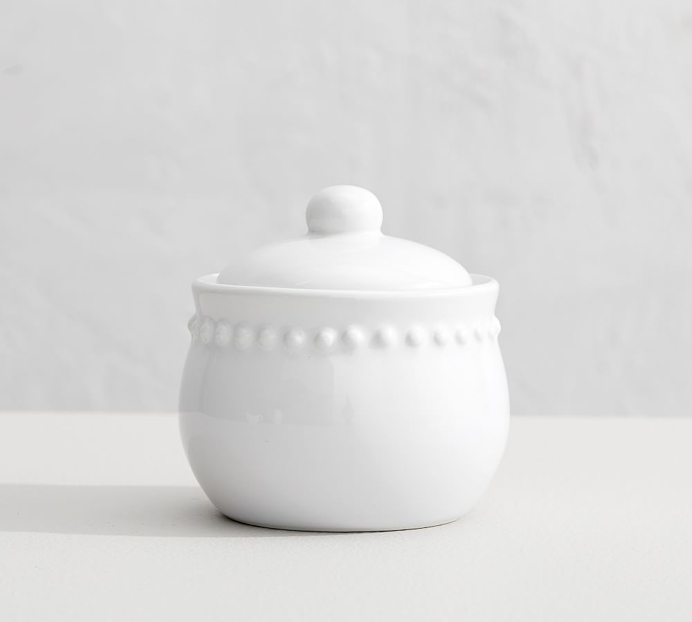 Emma Beaded Stoneware Sugar Bowl | Pottery Barn