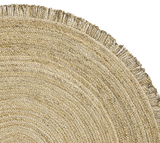 Fringed Braided Round Jute Rug Pottery Barn