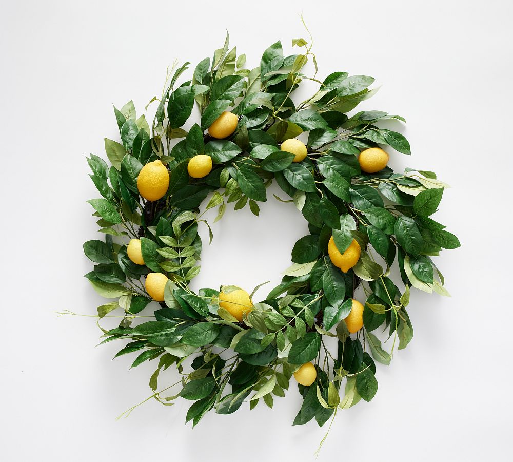 Monique Lhuillier Faux Lemon Wreath & Garland Pottery Barn