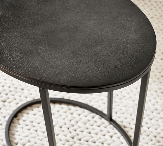 Duke Oval Metal CTable Pottery Barn