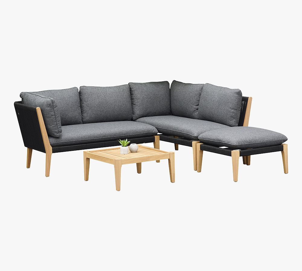 Winnipeg FSC® Eucalyptus Outdoor Sectional Set with Coffee Table
