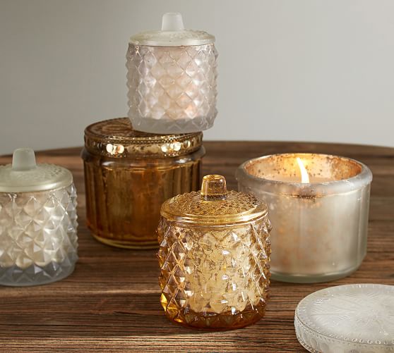 Crystal Lidded Glass Candle Pot White Spiced Pomander Pottery Barn