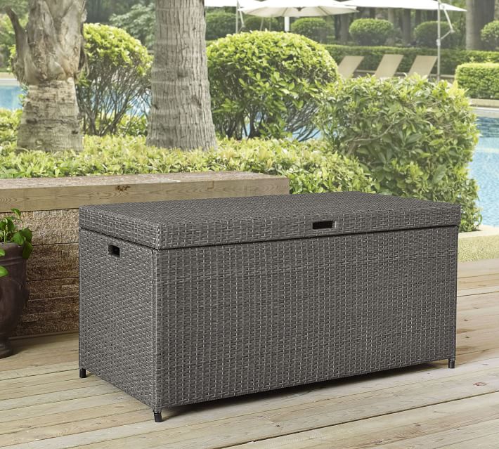 Benson Outdoor Wicker Pool Storage Bin