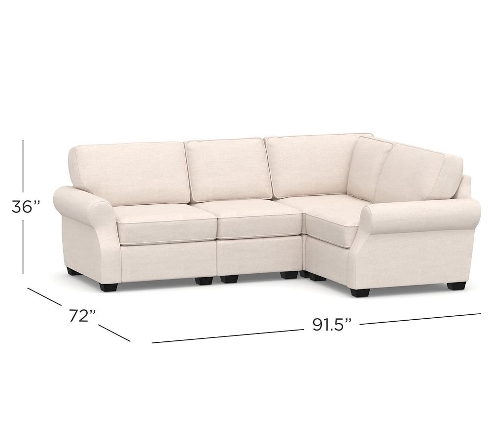 SoMa Fremont Upholstered 4 Piece L Shaped Small Sectional | Pottery Barn