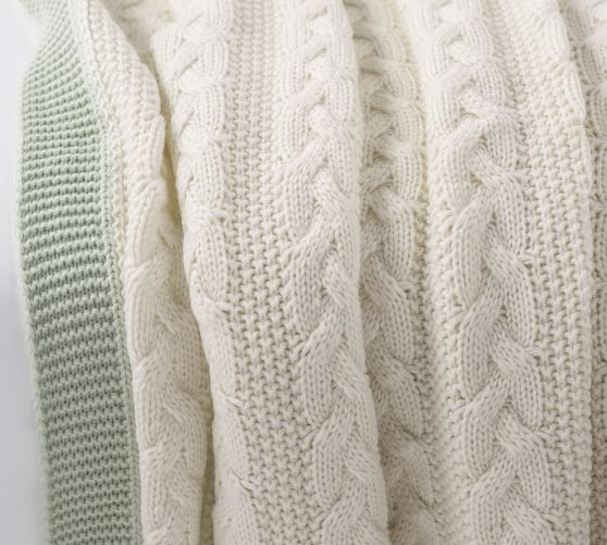 Evette Scented Cable Knit Throw Blanket | Pottery Barn