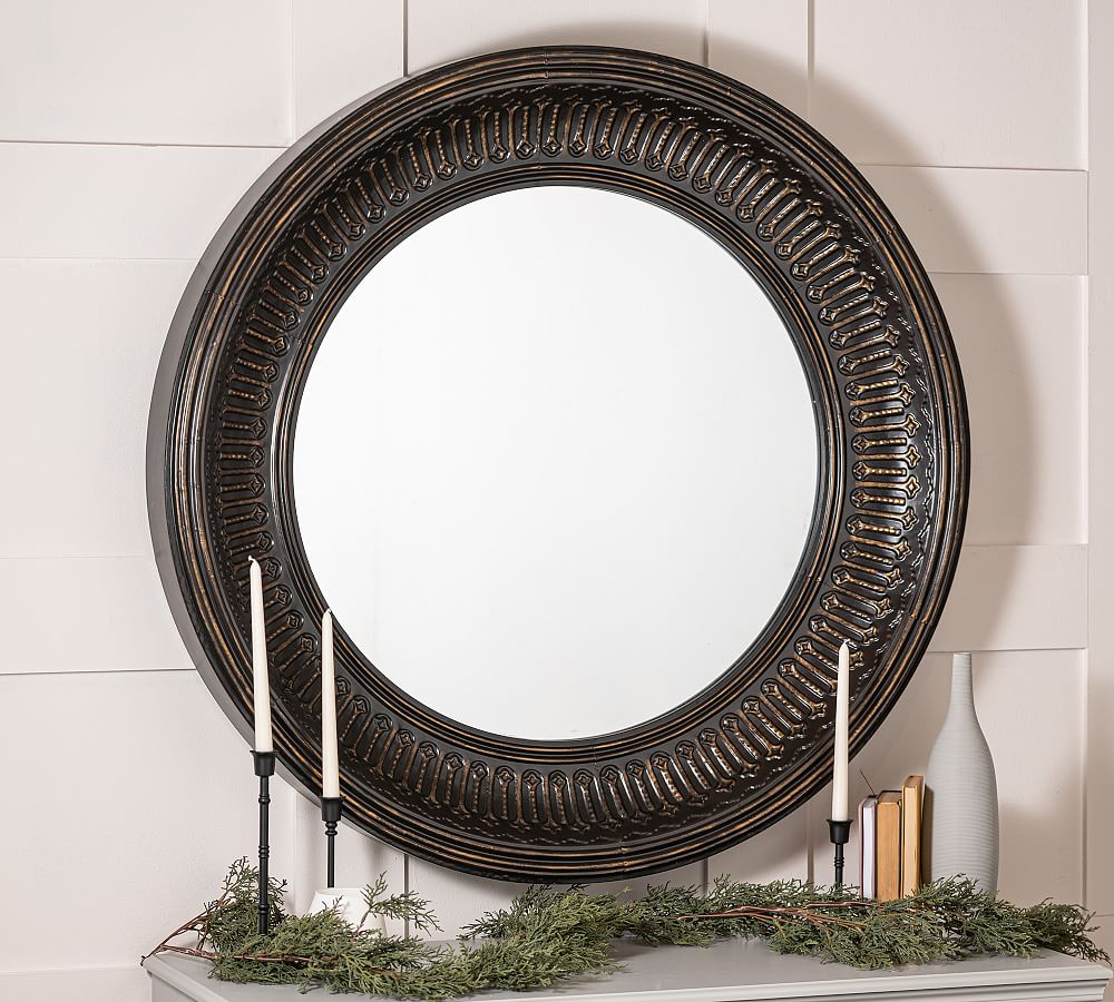 Winslet Bronze Round Mirror Pottery Barn