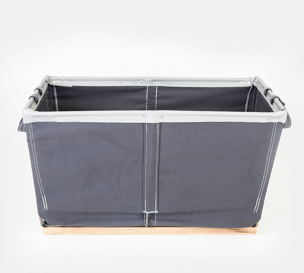 Large Canvas Laundry Basket on Wood Runners Pottery Barn