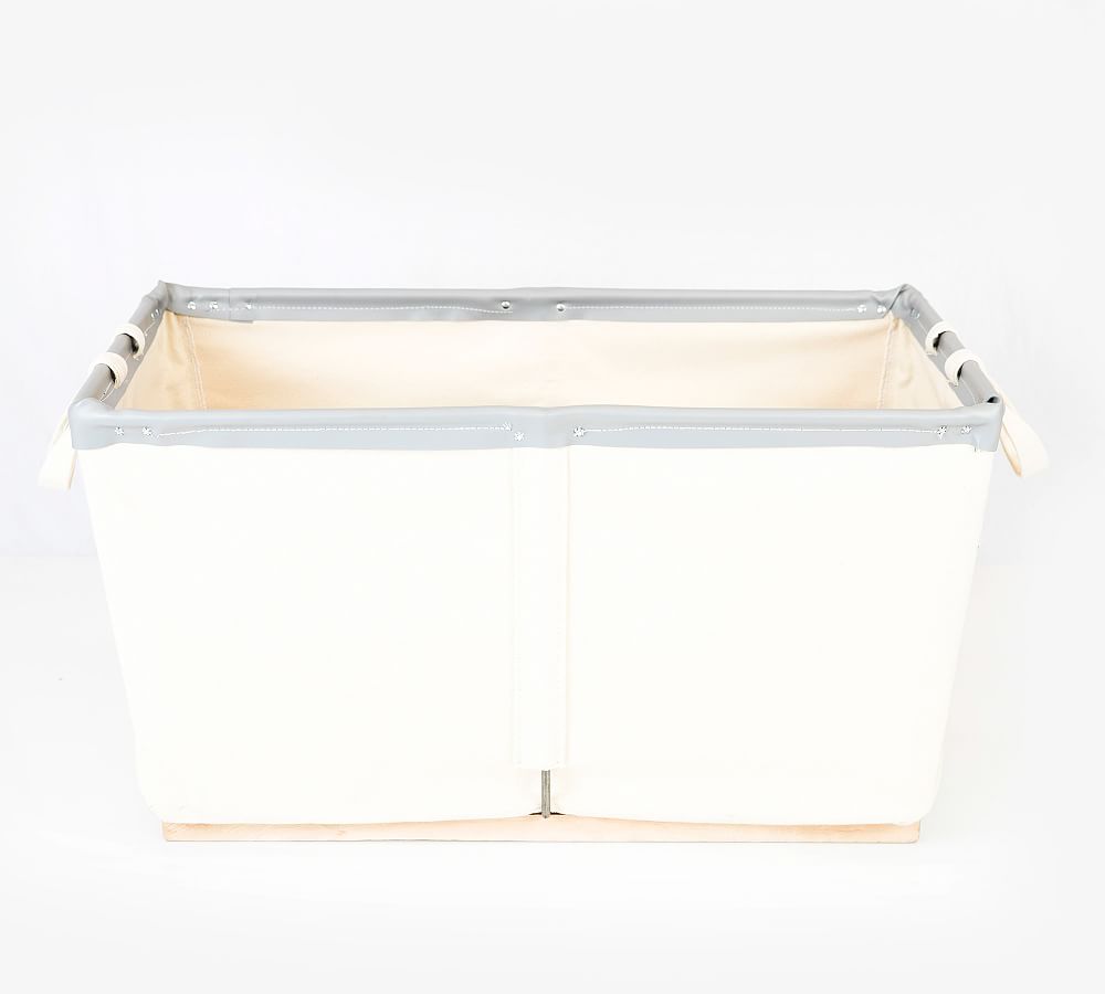 Large Canvas Laundry Basket on Wood Runners Pottery Barn