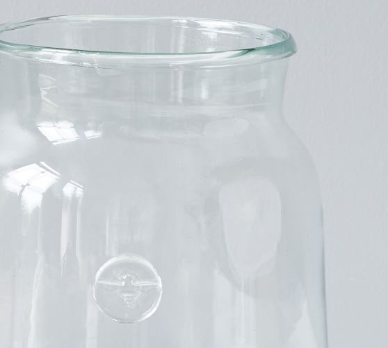 Recycled Glass Mason Jar Vase with Bee Stamp Collection Pottery Barn