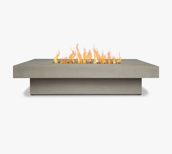 Chrisley 60" Low Rectangular Propane Fire Table Pottery Barn