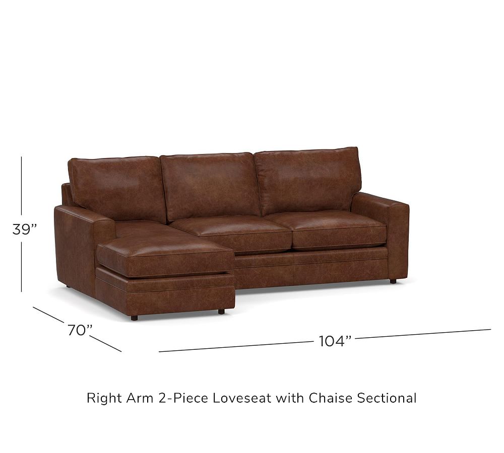 Pearce Square Arm Leather Sofa Chaise Sectional Pottery Barn