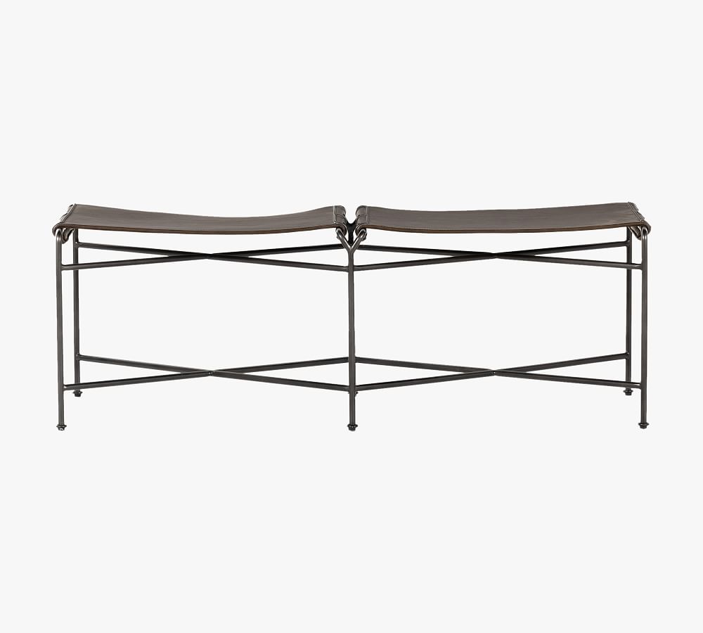 Perkins Metal Dining Bench Pottery Barn