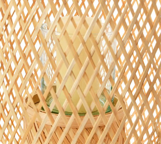 Woven Bamboo Lantern With Jute Handle Pottery Barn