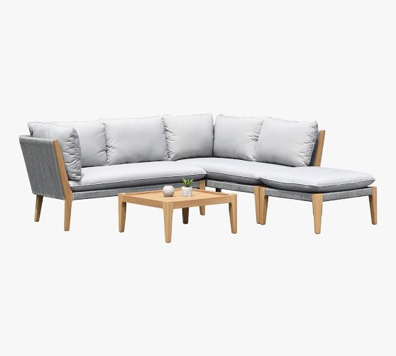 Winnipeg FSC® Eucalyptus Outdoor Sectional Set with Coffee Table