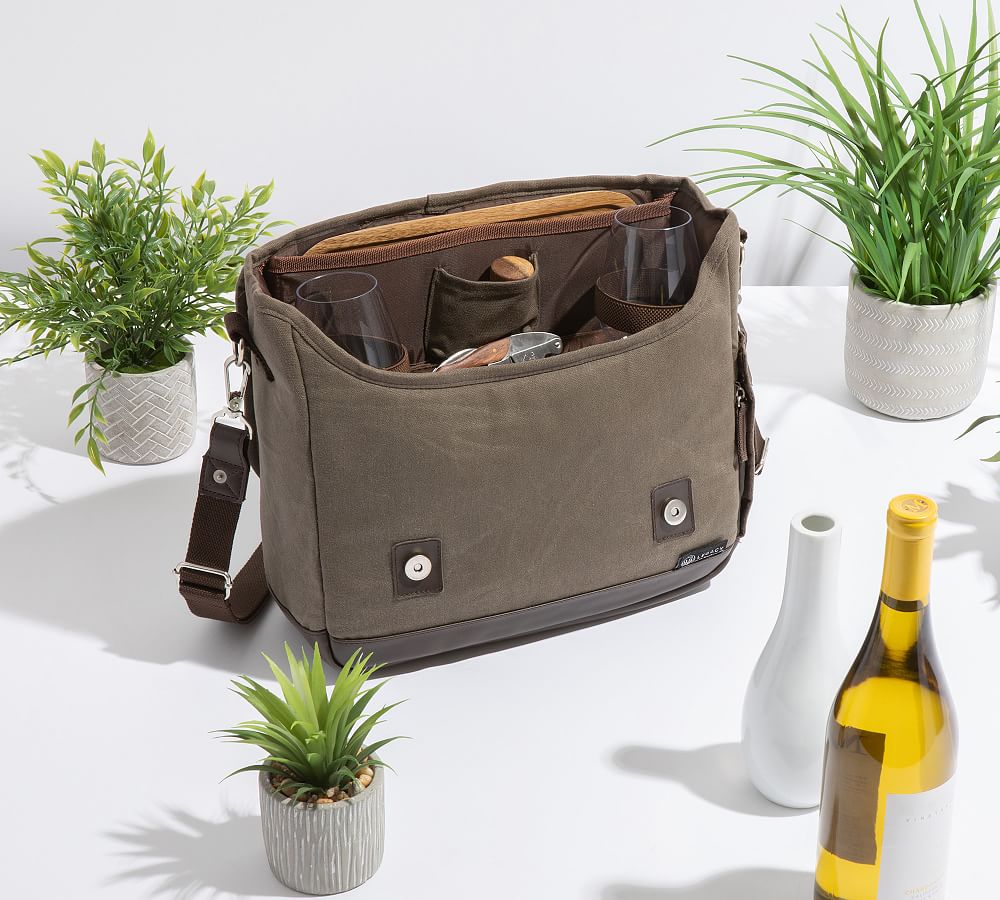 Greenpoint Waxed Canvas Picnic Bag, Set for 2 Pottery Barn