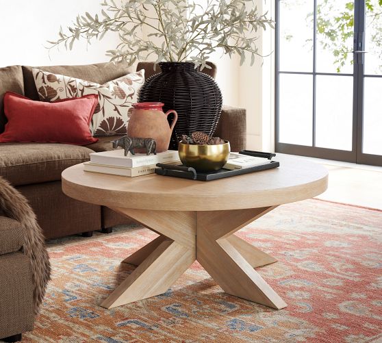Modern Farmhouse Round Coffee Table Pottery Barn
