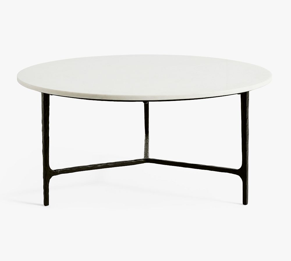 Larkspur Round Marble Coffee Table Pottery Barn