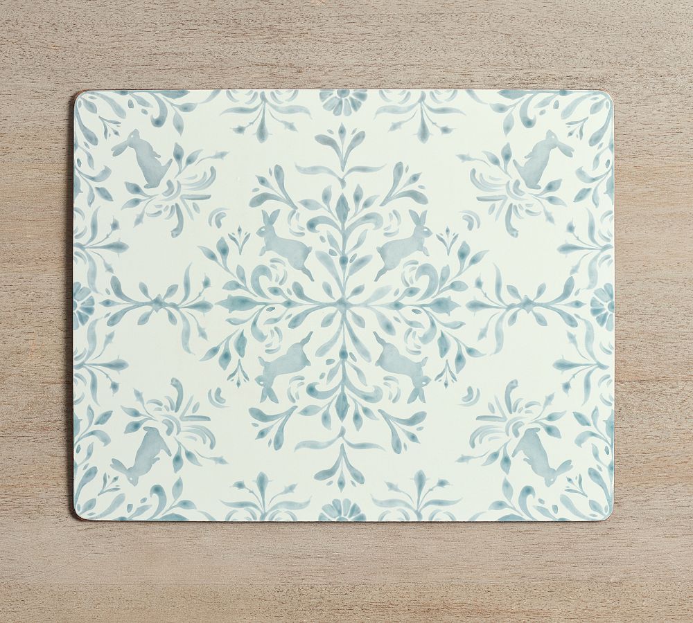 Chambray Bunny Cork Placemats Set of 4 Pottery Barn