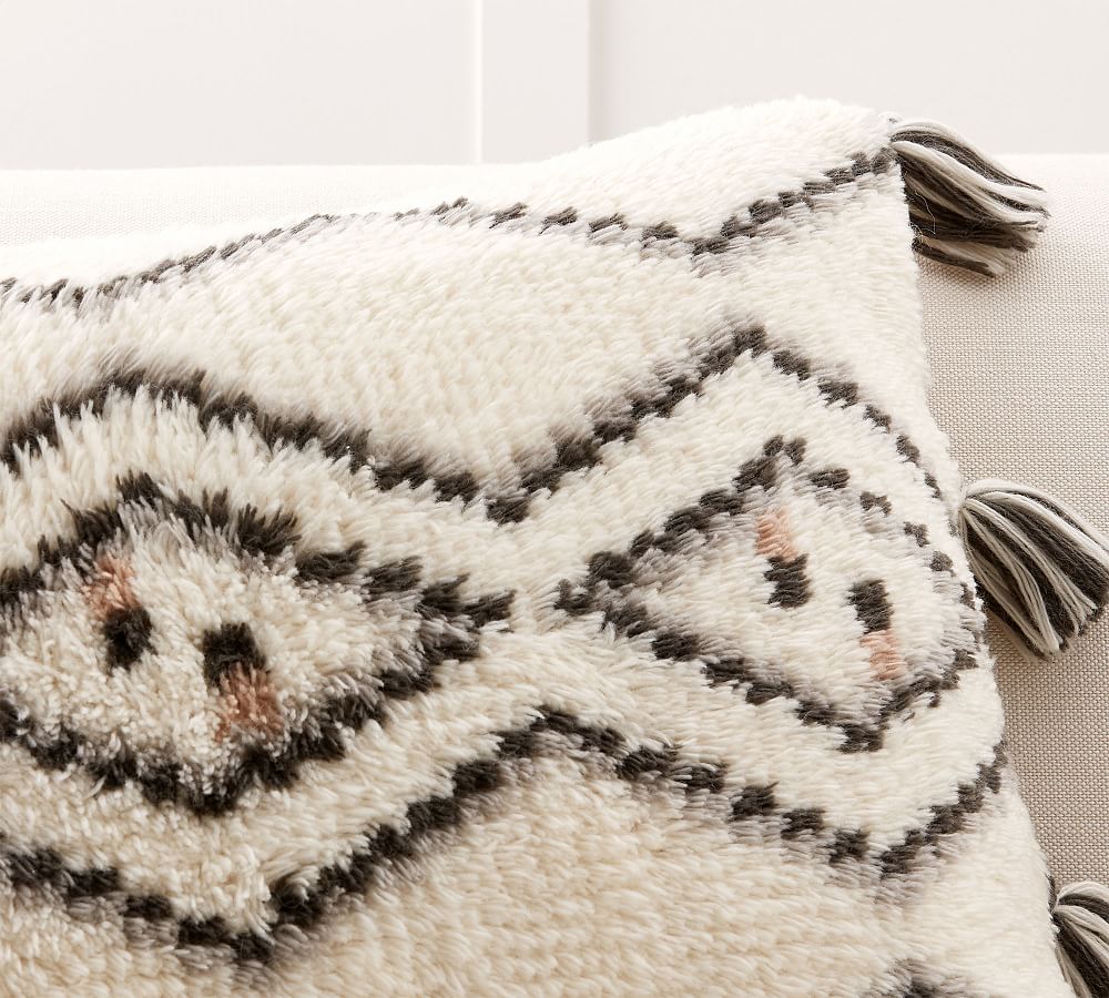 Iris Tassel Trellis Lumbar Pillow Cover Pottery Barn