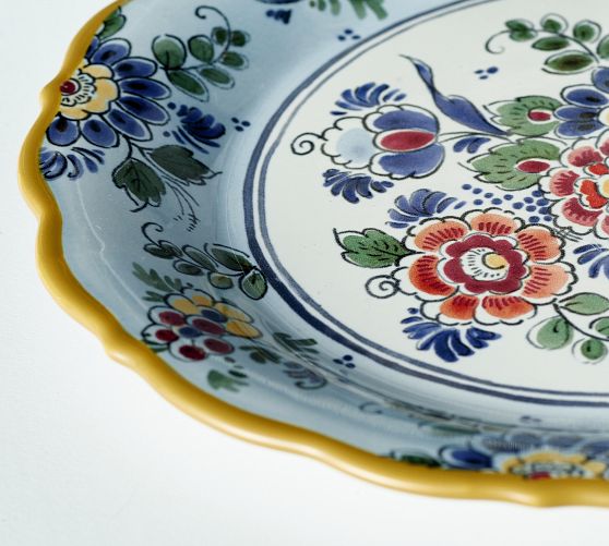 Charleston Floral Handcrafted Stoneware Salad Plates Set of 4