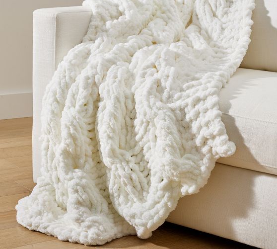 Plush Colossal Handknit Throw | Pottery Barn