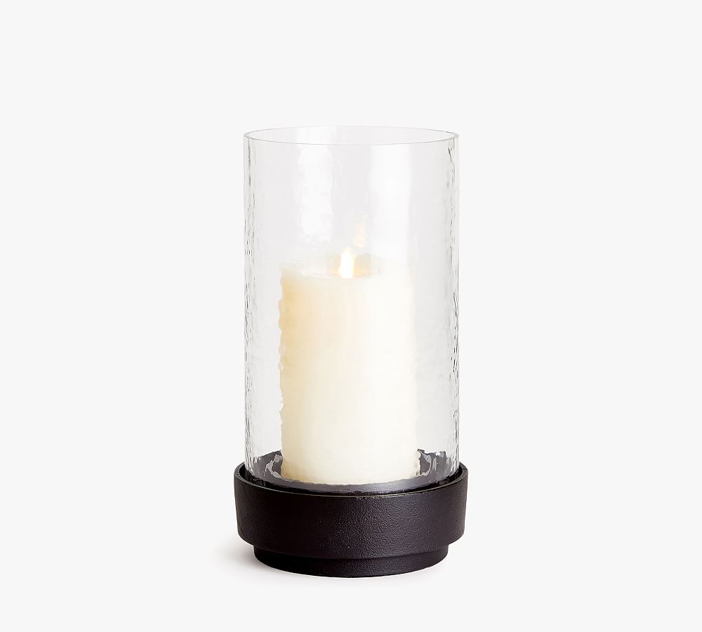 Gordo Hammered Glass Hurricane Candleholder 