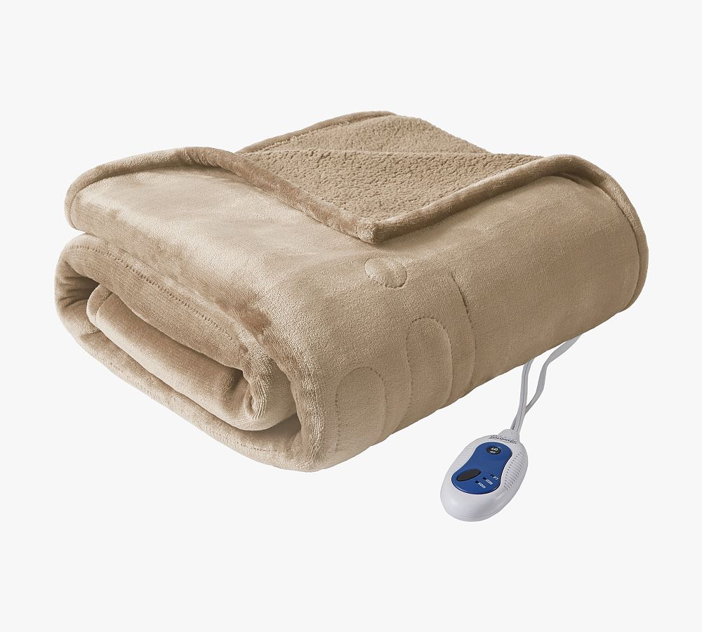 Beautyrest® Heated Microlight-to-Beber Throw Blanket | Pottery Barn