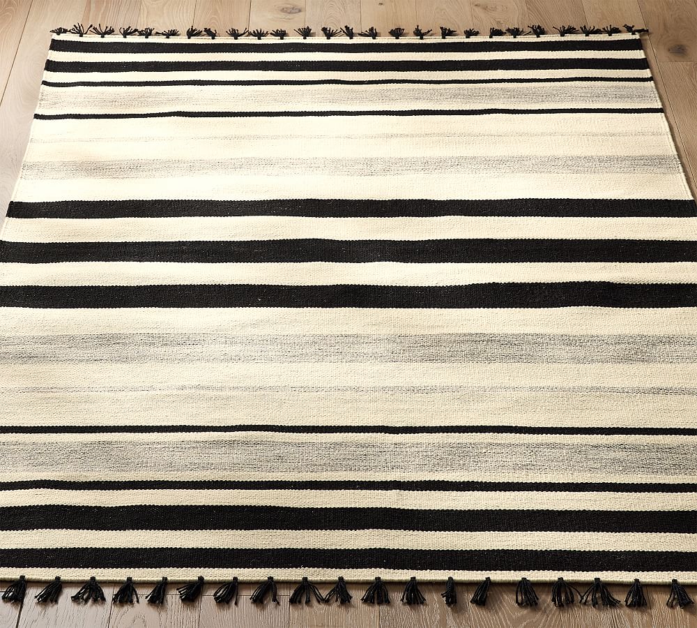 Titus Striped Handcrafted Outdoor Rug Pottery Barn