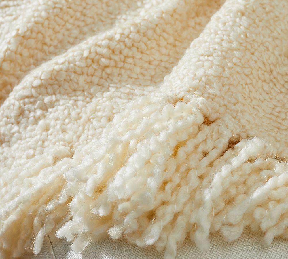 Knit Throw with Fringe