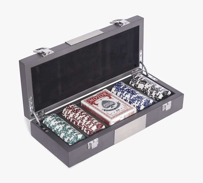 Luxury Poker Set with Deluxe Wooden Storage Box