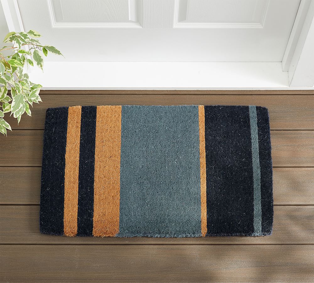 Three Stripe Jute Doormat