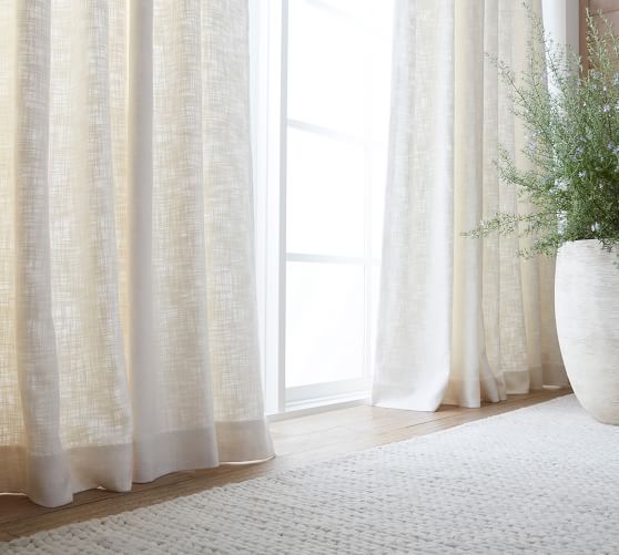 Faye Textured Linen Curtain | Pottery Barn