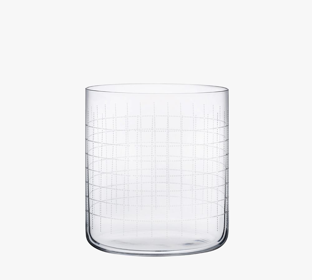 Finesse Grid Crystal Drinking Glasses - Set of 4