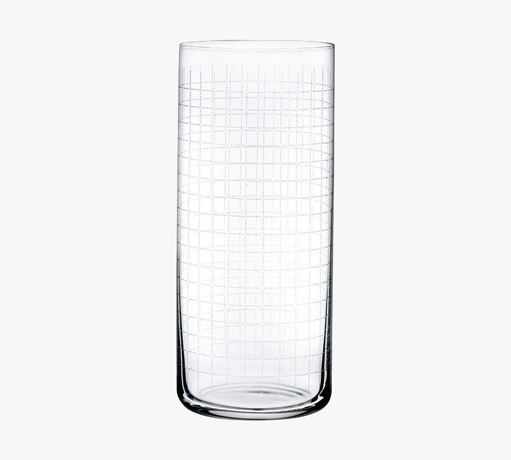 Finesse Grid Crystal Drinking Glasses - Set of 4