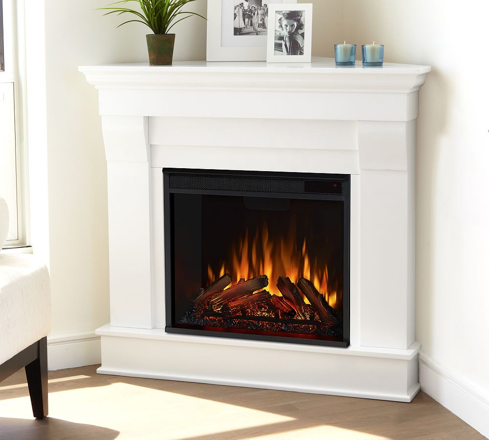 Real Flame® Chateau Corner Electric Fireplace Pottery Barn