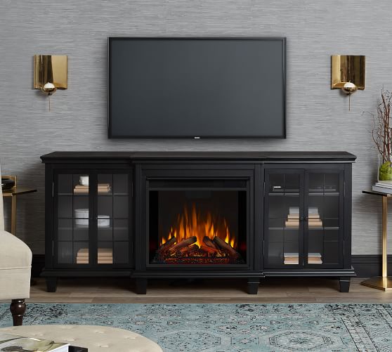 Real Flame Marlowe Electric Fireplace Media Cabinet Pottery Barn