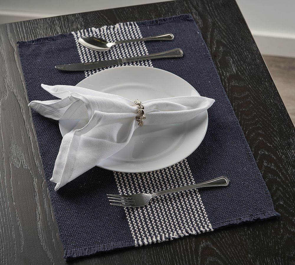 Striped Handwoven Cotton Placemats Set of 4 Pottery Barn