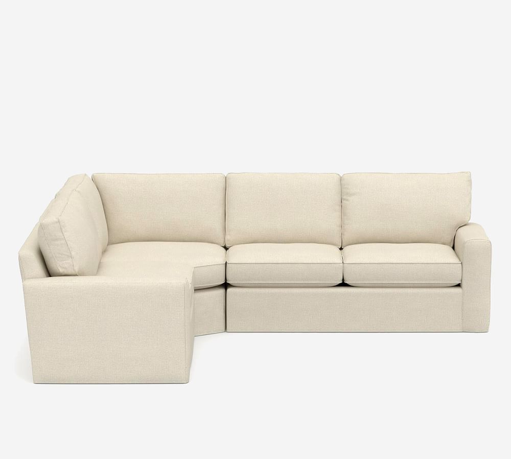 Pearce Square Arm Slipcovered 3Piece LSectional with Wedge Pottery Barn