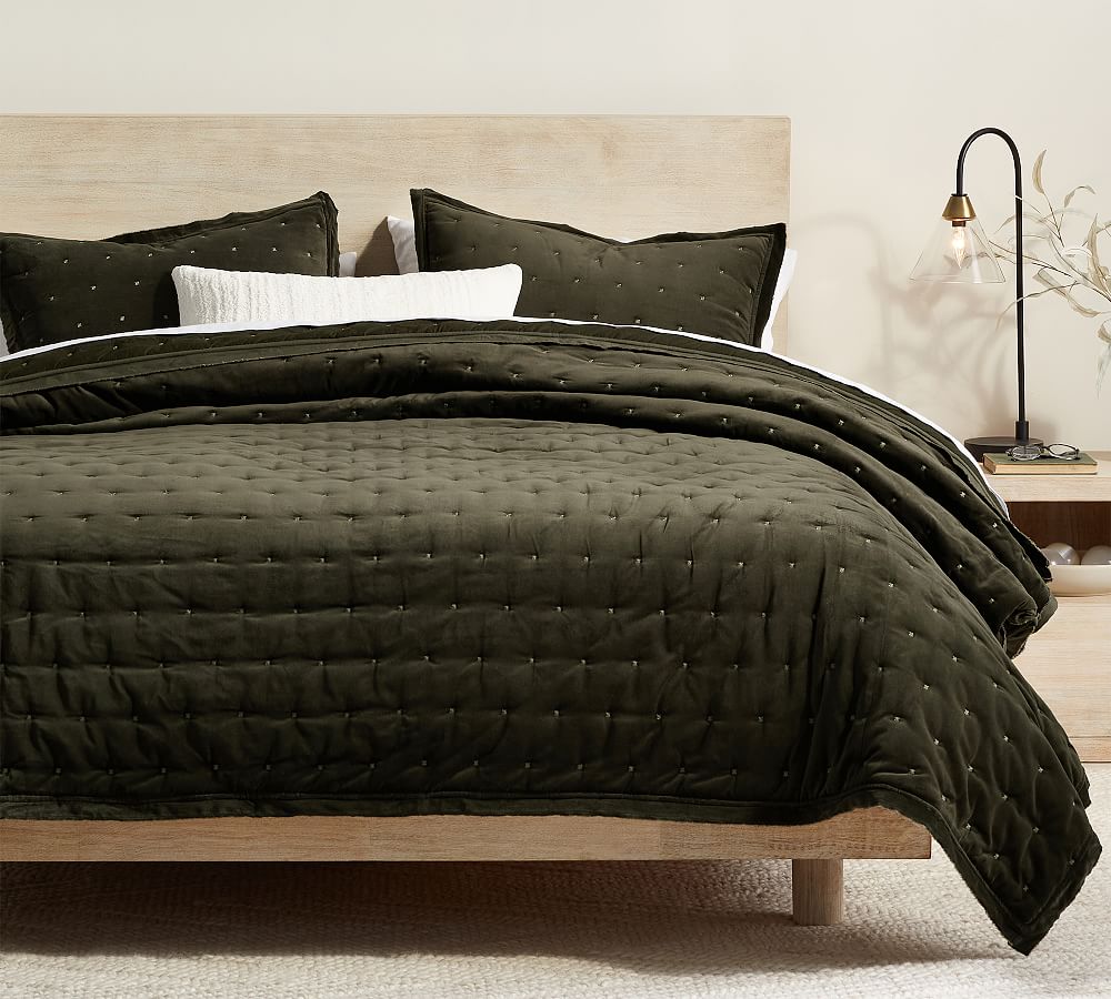 Velvet Tufted Quilt | Pottery Barn