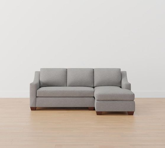 York Slope Arm Upholstered Sofa Chaise Sectional Pottery Barn