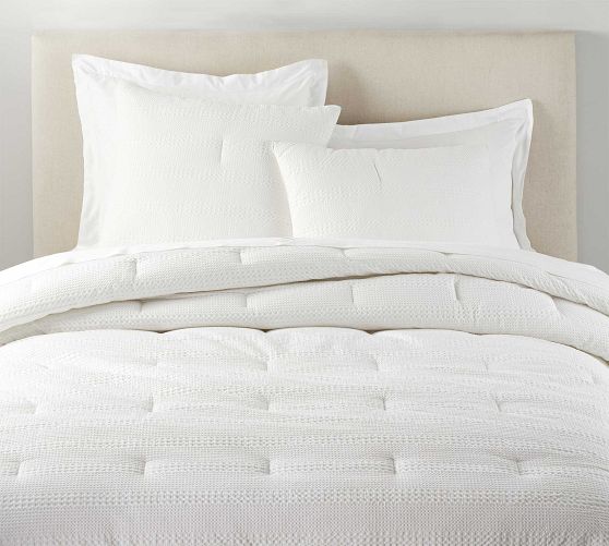 Waffle Weave Textured Comforter | Pottery Barn