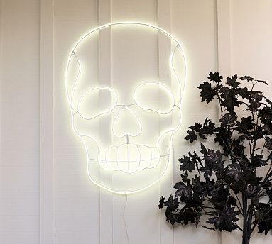 skull neon sign target