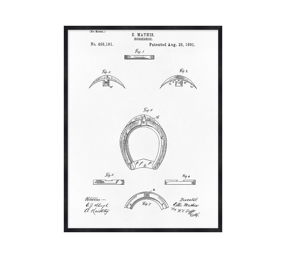 Horse Shoe Patent Print Wall Art