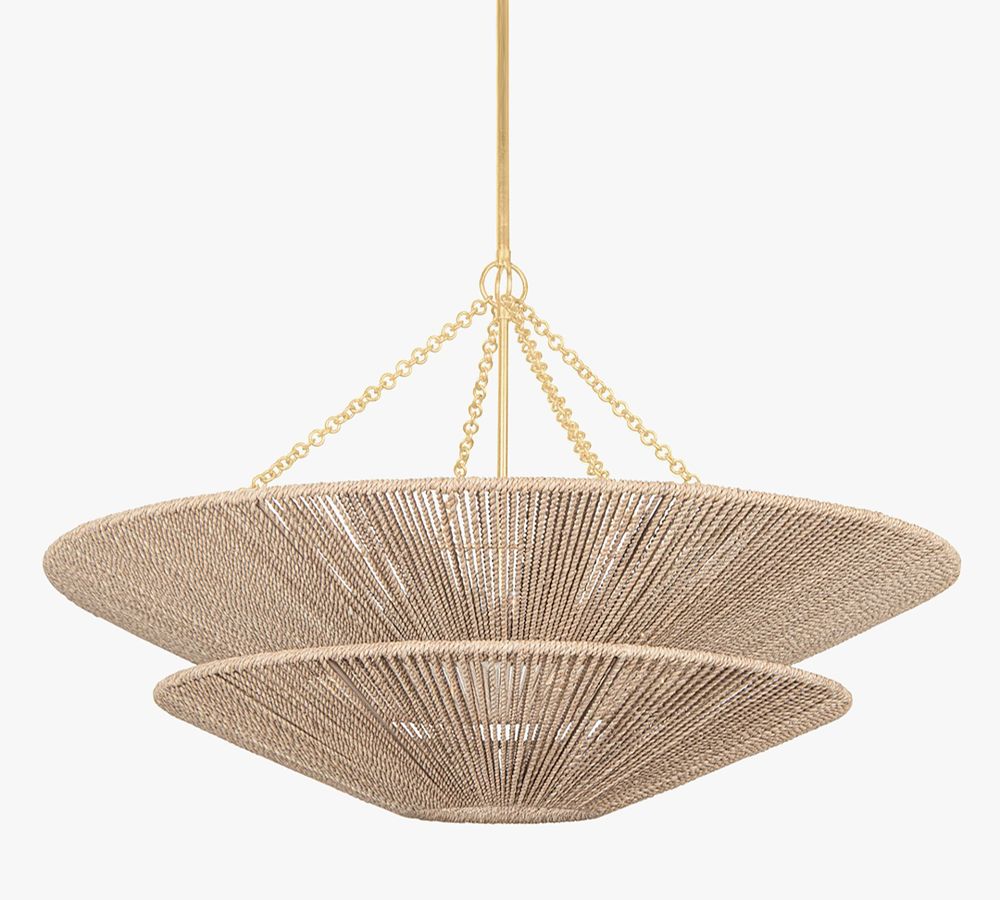Thea Natural Abaca Rope Chandelier | Pottery Barn