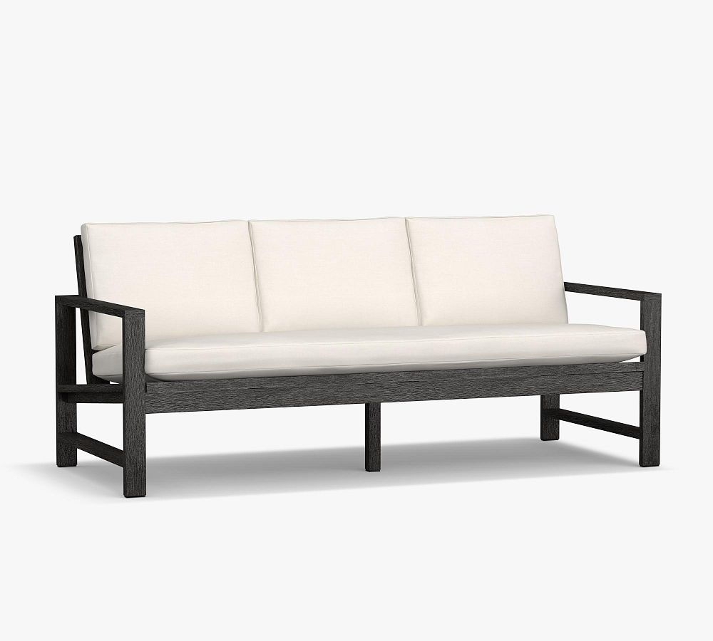 Indio Eucalyptus Sofa + Cori Chiseled Coffee Table Lounge Set Pottery