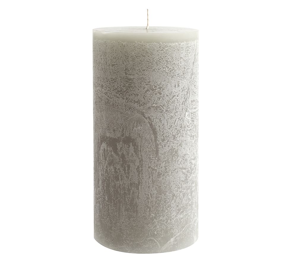 Scented Timber Pillar Candle Gray Moss Pottery Barn