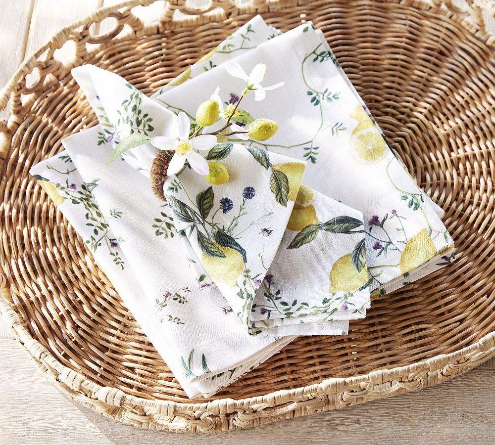 Monique Lhuillier Lemon Blossom Napkin Rings - Set of 4