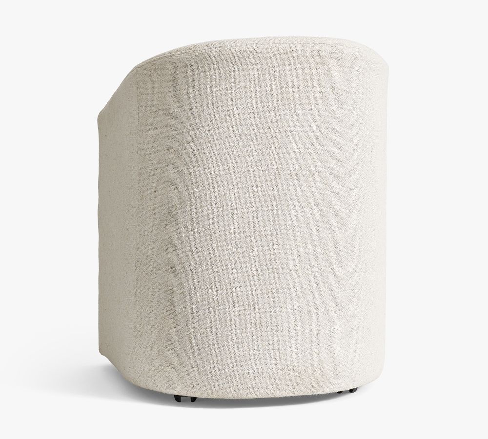 Baldwin Upholstered Barrel Back Swivel Dining Chair Pottery Barn